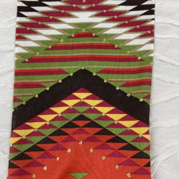 My Michelle Womens Blouse Aztec Dolman Sleeve Elastic White Medium - Picture 4 of 7